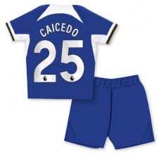 Chelsea Moises Caicedo #25 Hjemmedraktsett Barn 2023-24 Kortermet (+ korte bukser)